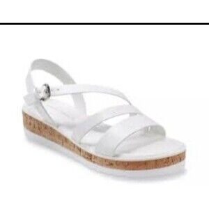 Marc Fisher Go Get White Cork Bottom Sandal Size 8.5